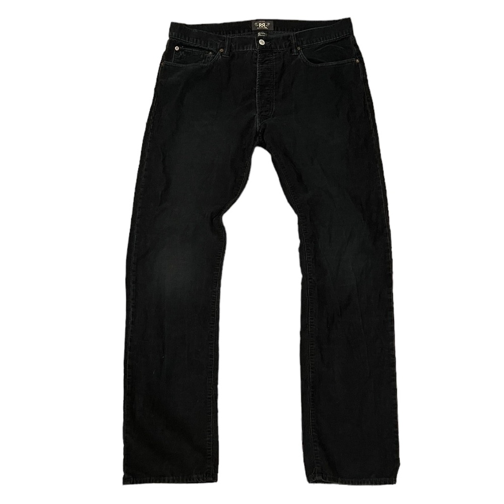RRL Mens Stone Black Straight Corduroy Pants